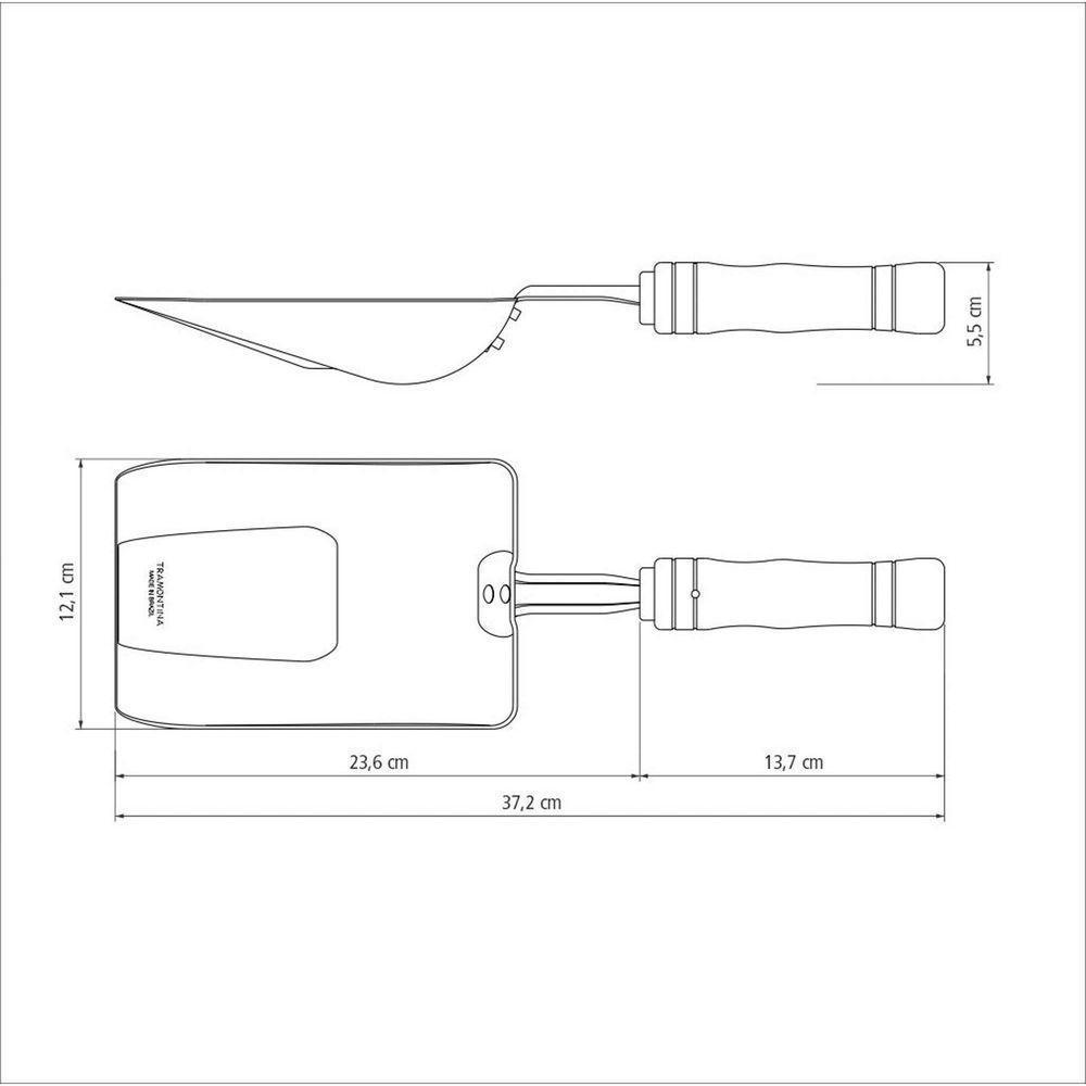 Pá Para Cinzas Tramontina Churrasco Com Lâmina Em Aço Inox E Cabo De Madeira Tramontina - 2