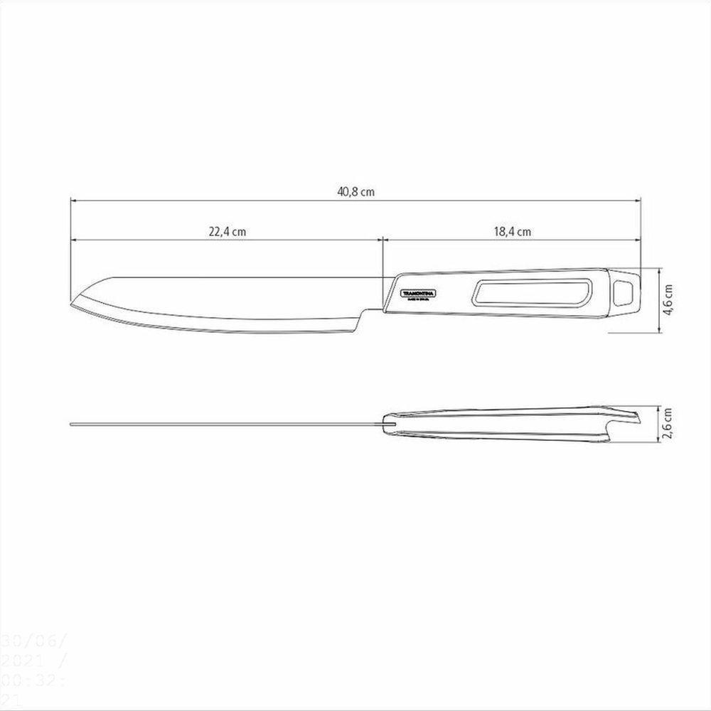 Faca Trinchante Churrasco Black Com Lâmina Em Aço Inox E Cabo De Polipropileno Preto 8" - 4
