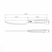 Faca Trinchante Churrasco Black Com Lâmina Em Aço Inox E Cabo De Polipropileno Preto 8"