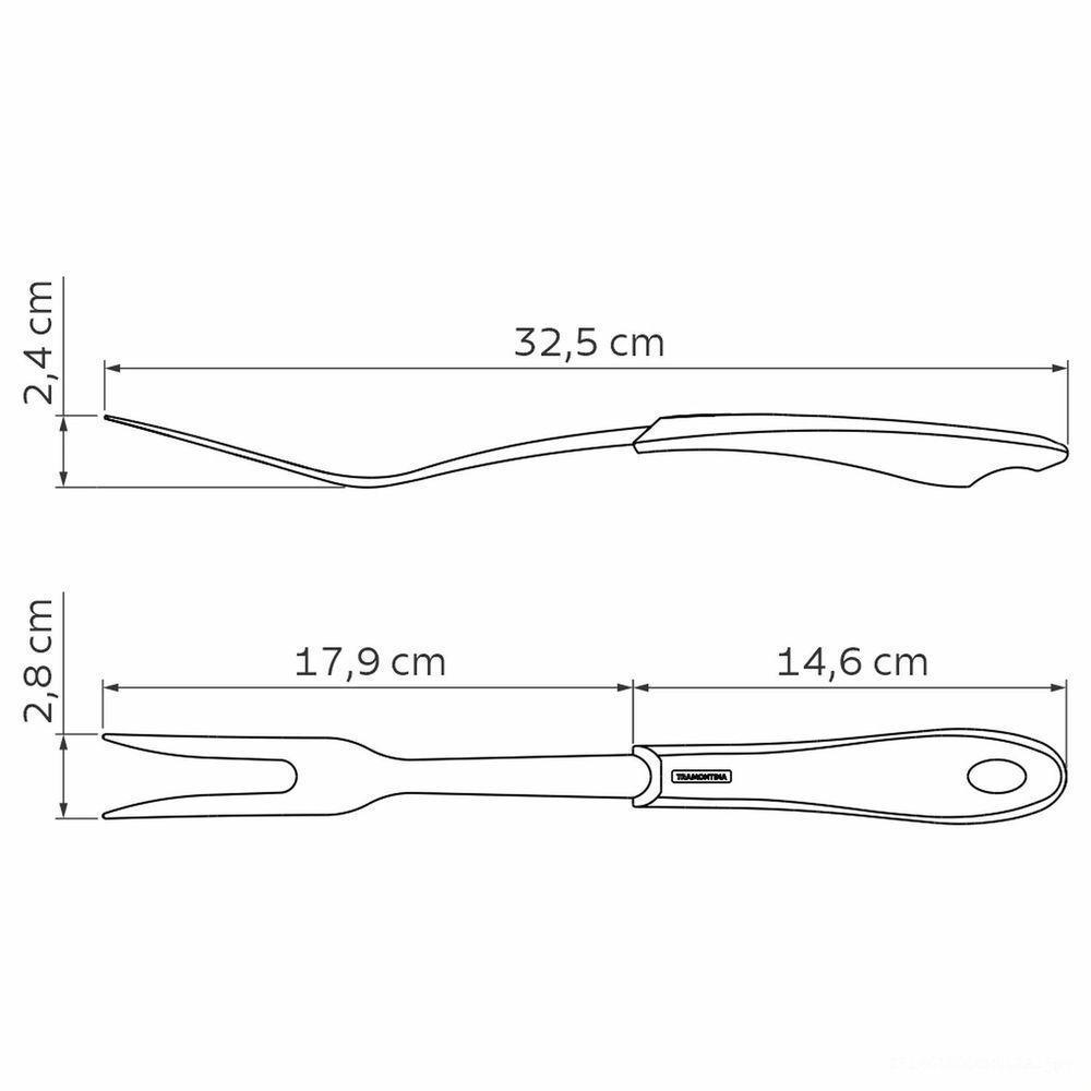 Garfo Trinchante Tramontina Fluence Com Lâmina Em Aço Inox E Cabo Em Polipropileno Preto Tramontina - 3