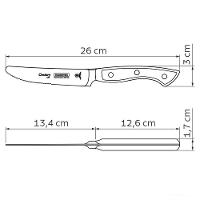 Faca Para Churrasco Jumbo Century Em Aço Inox 5" Cabo Policarbonato Fibra De Vidro Preto - 2