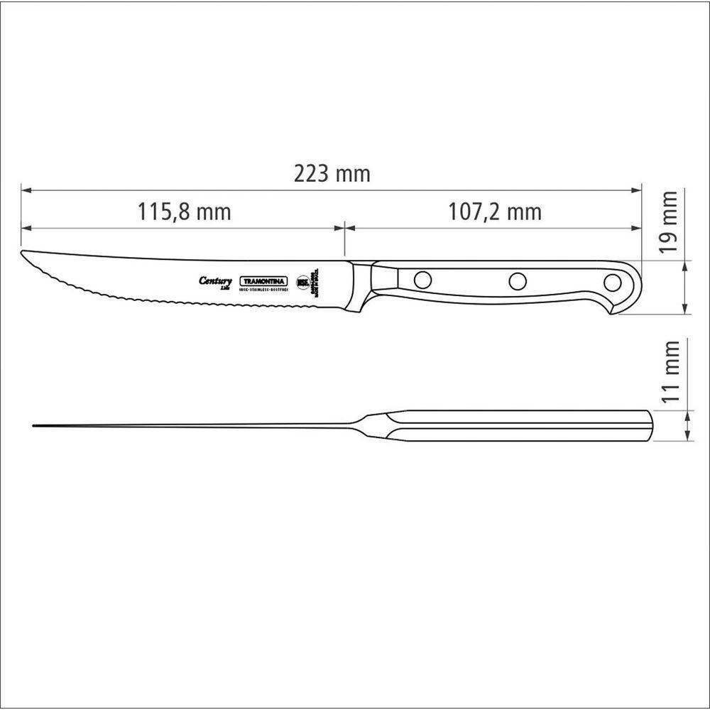 Faca Para Churrasco E Frutas Century Com Lâmina Em Aço Inox E Cabo De Policarbonato E Fib - 7