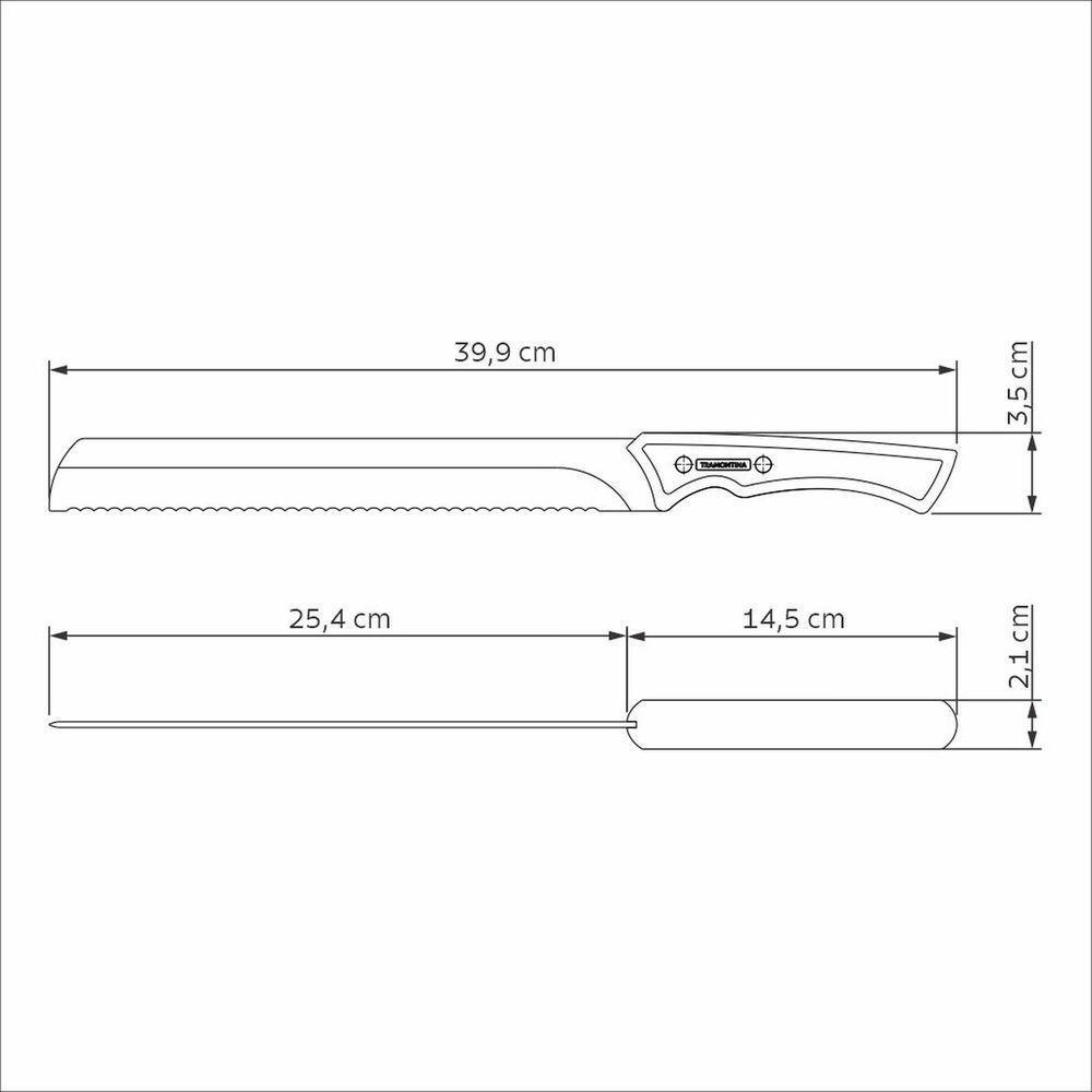 Faca Serrilhada Churrasco Com Lâmina Em Aço Inox Escurecido E Cabo De Madeira 10 Polegada - 3
