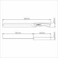 Faca Serrilhada Churrasco Com Lâmina Em Aço Inox Escurecido E Cabo De Madeira 10 Polegada - 3