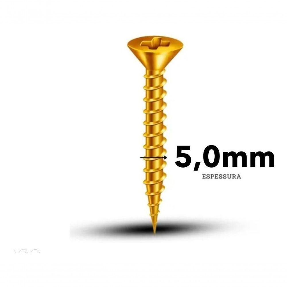 Parafuso Chipboard 5,0x60 Cabeça Chata Ch. Phillips 600un. - 3