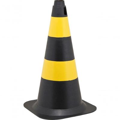 Cone Sinalização 75Cm Preto/Amararelo Polietileno - Vonder
