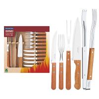 Kit Para Churrasco Tramontina Em Aço Inox Com Cabo De Madeira Natural 15 Peças Tramontina - 1