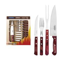 Kit Para Churrasco Inox Com Cabo Vermelho Polywood 14 Peças - 2