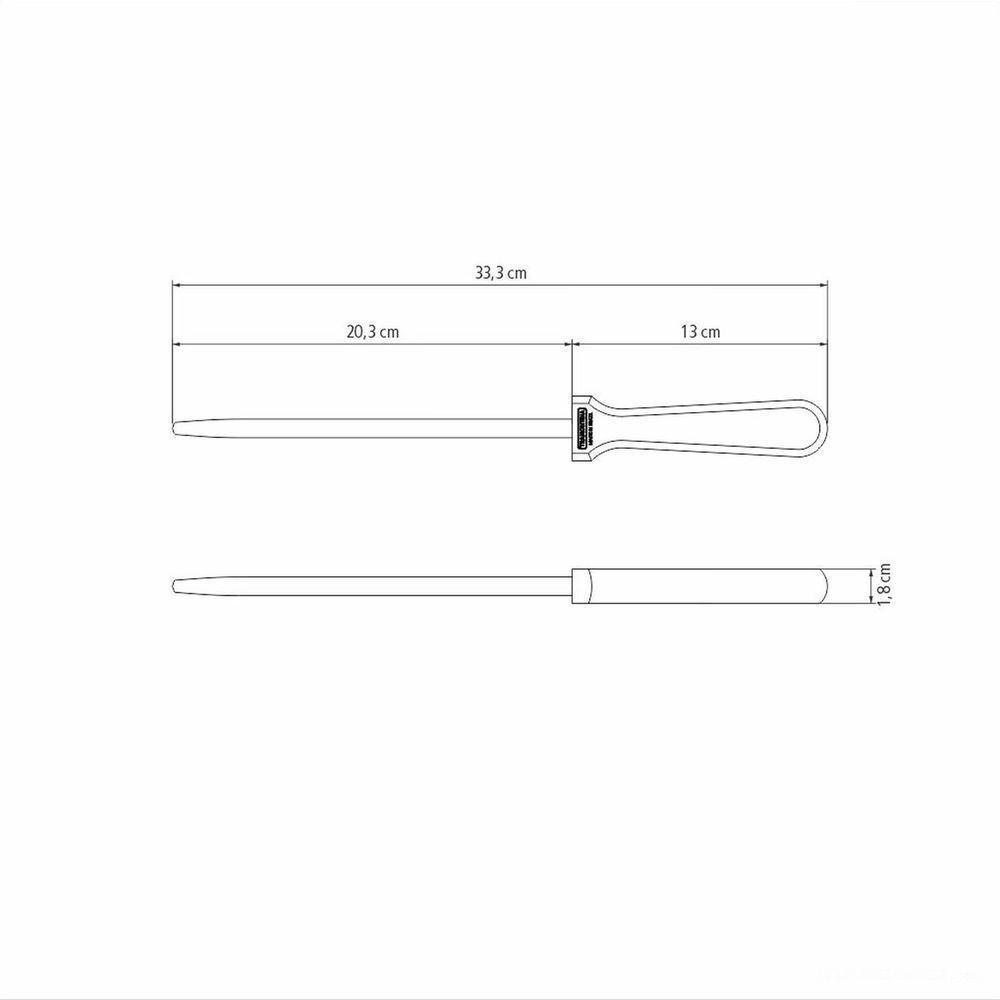 Chaira Tramontina Churrasco Com Haste Em Aço Carbono E Cabo De Madeira Natural 8" Tramontina - 2