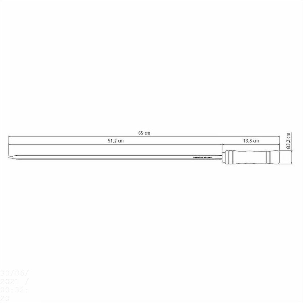 Espeto Para Churrasco Tramontina Com Lâmina Em Aço Inox E Cabo De Madeira 65 Cm Tramontina - 7