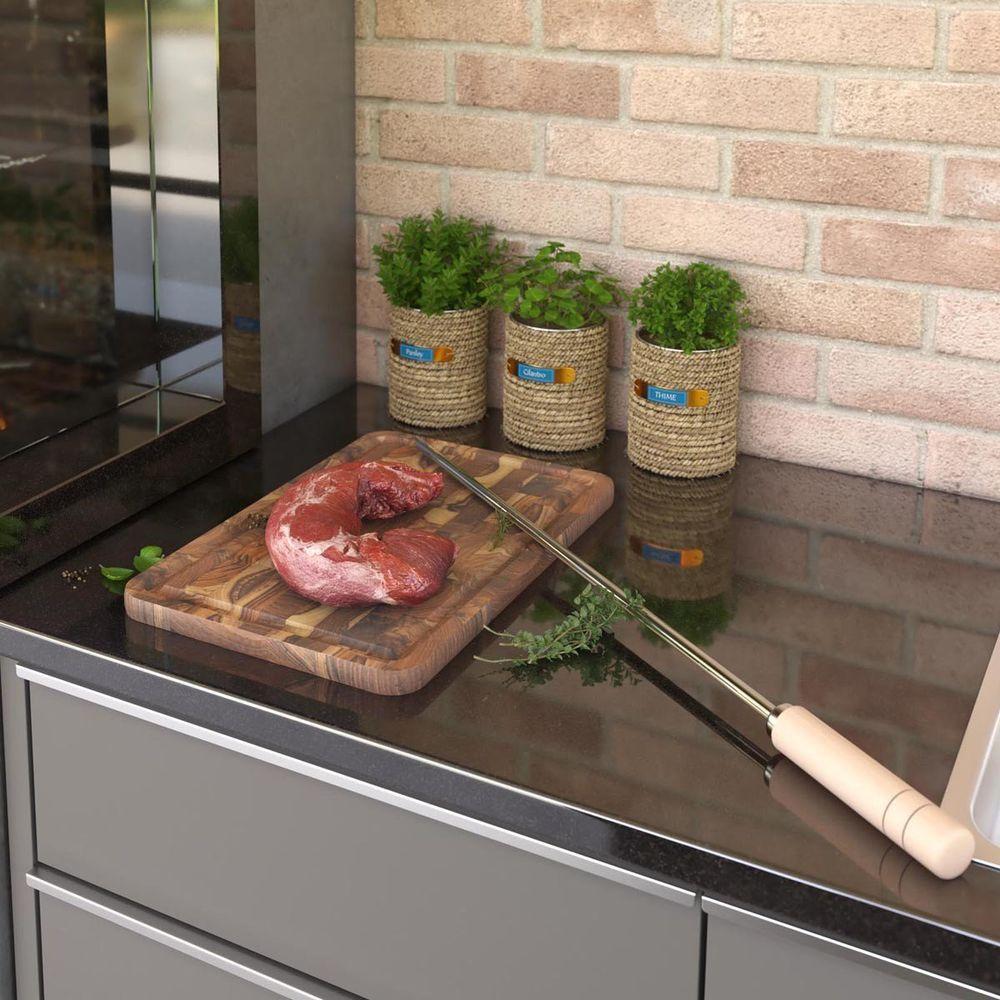  Espeto De Churrasco Com Cabo De Madeira - Stolf 75cm - 3