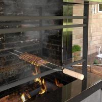  Espeto Duplo De Churrasco Com Cabo De Madeira - Stolf 65cm - 2