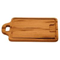 Tábua Para Churrasco Retangular Média Em Madeira Muiracatiara Com Acabamento Envernizado - 1