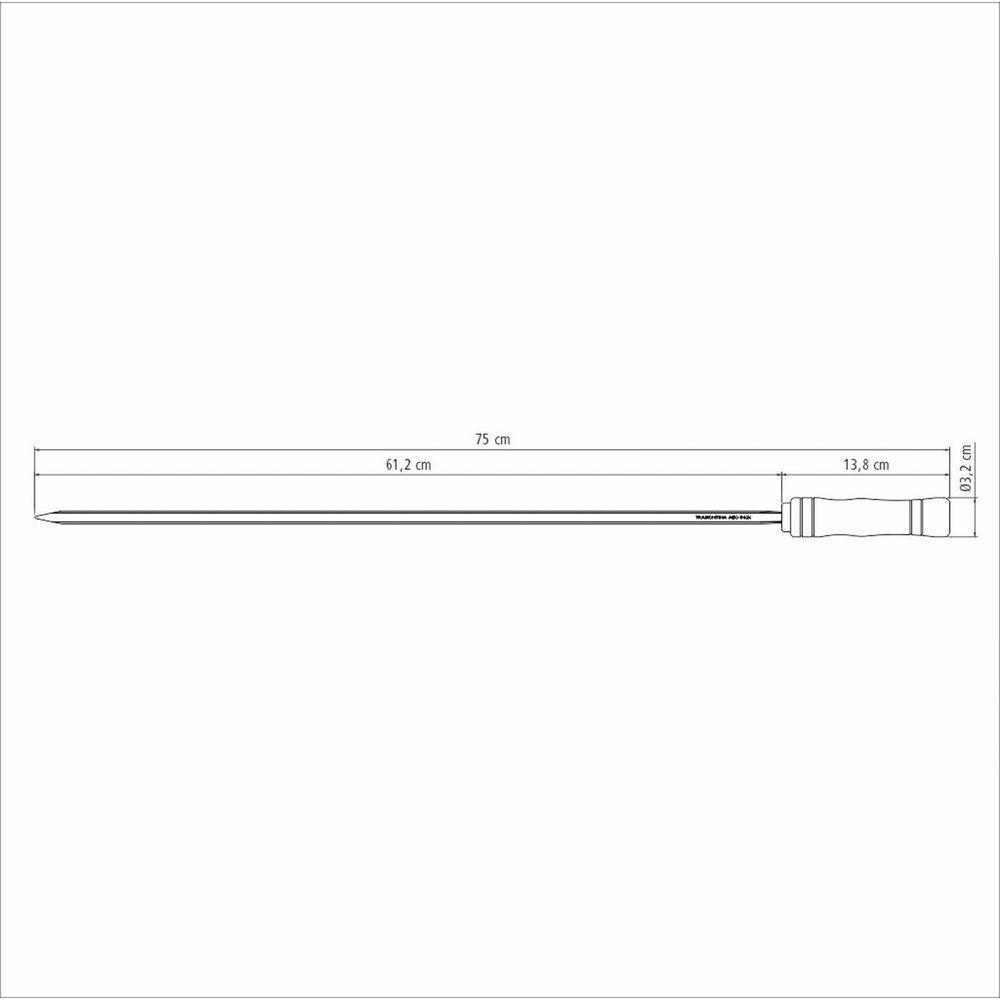 Espeto Para Churrasco Tramontina Com Lâmina Em Aço Inox E Cabo De Madeira 75 Cm Tramontina - 2