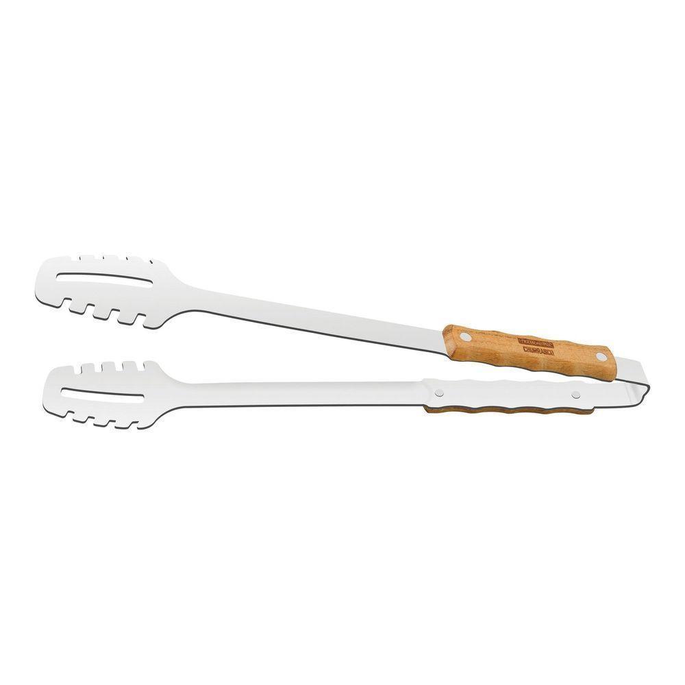 Pegador Para Carne Churrasco Com Lâmina Em Aço Inox Com Cabo De Madeira 47,3 Cm - 1