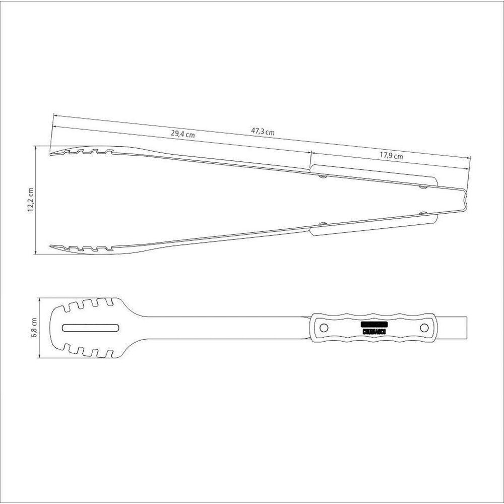 Pegador Para Carne Churrasco Com Lâmina Em Aço Inox Com Cabo De Madeira 47,3 Cm - 4