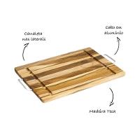 Tábua De Madeira Teca Com Alça Para Churrasco - Stolf - 2
