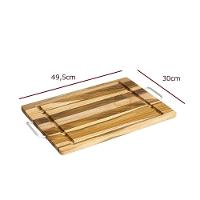 Tábua De Madeira Teca Com Alça Para Churrasco - Stolf - 3