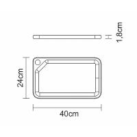 Tábua Para Churrasco Retangular Em Madeira Teca Com Acabamento Natural 40 X 24 Cm