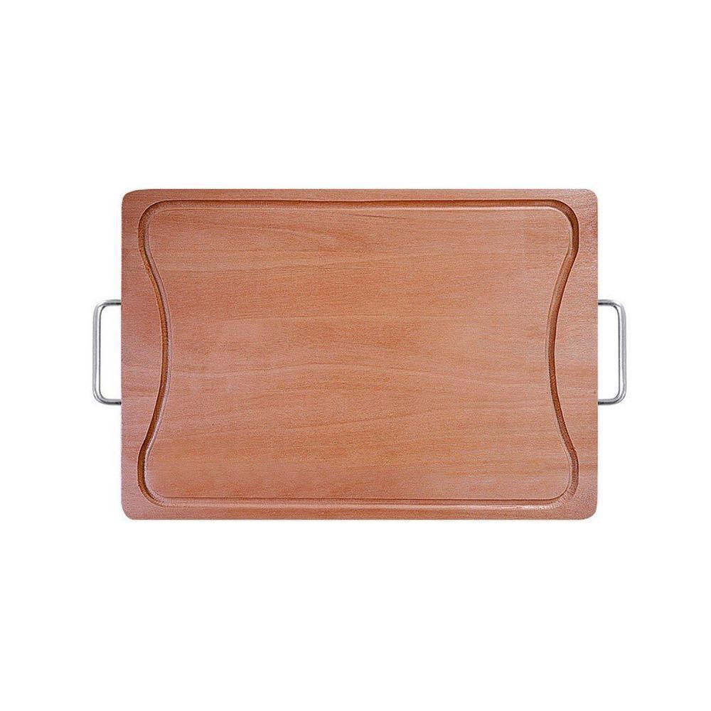 Tábua De Madeira Para Churrasco Com Cabo De Alumínio - Stolf 44x30 - 1