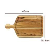 Tábua De Madeira Teca Para Churrasco Com Pegador - Stolf - 3
