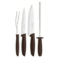 Kit Para Churrasco Plenus Com Lâminas Em Aço Inox E Cabos De Polipropileno Marrom 4 Peças - 1