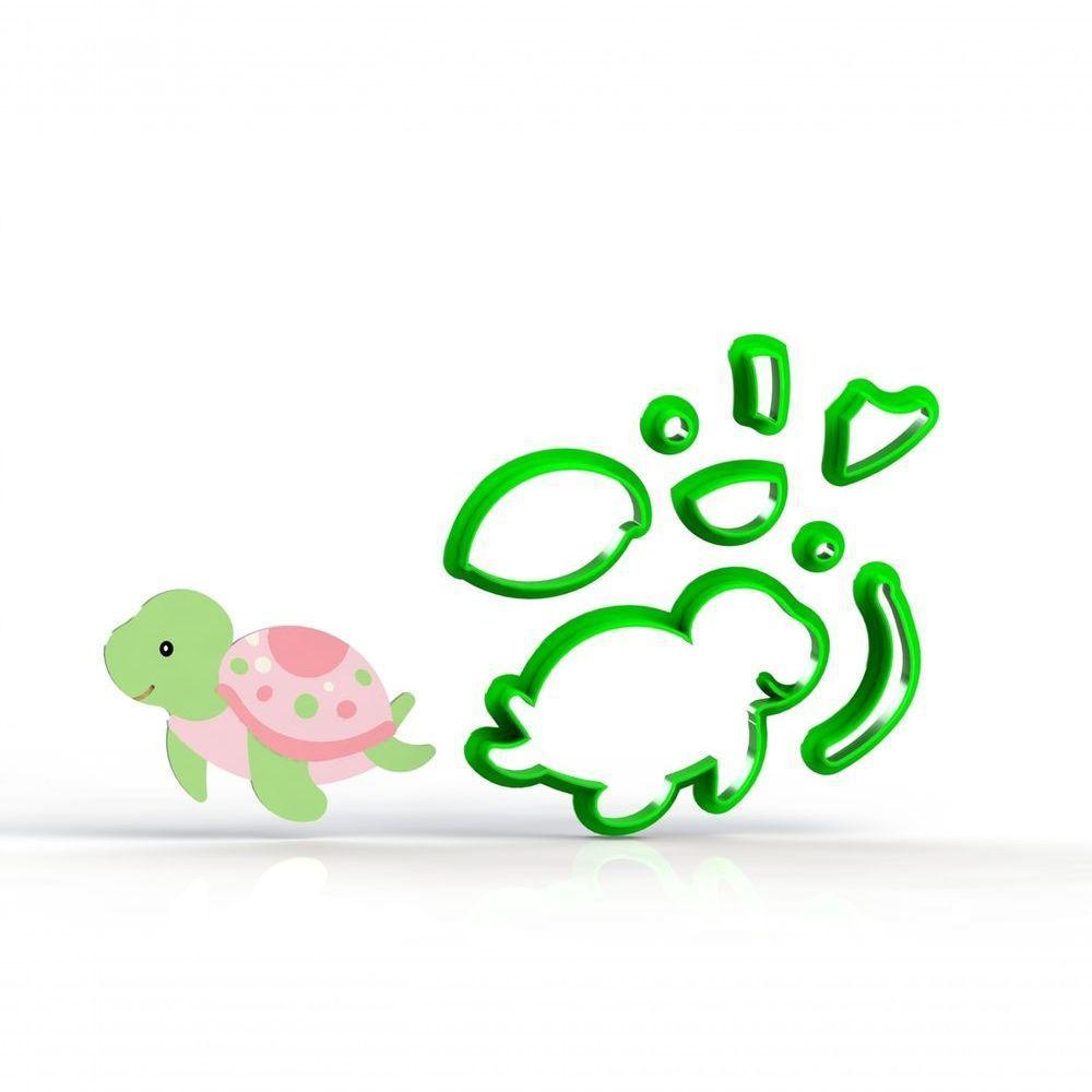 Cortador Fundo Do Mar -tartaruga Modular Tamanho 7 Cm - 1