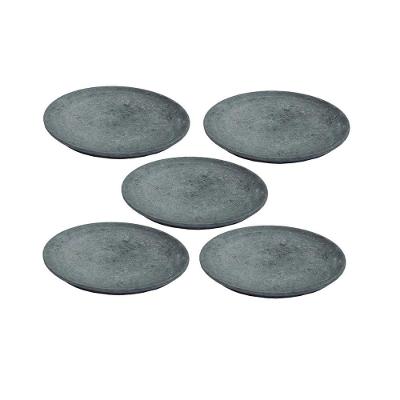 Kit 5 Pratos Raso Redondo Pedra Sabão Sobremesa E Bolos 18Cm.
