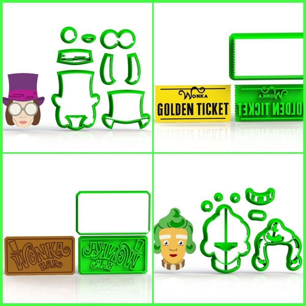 Cortador Kit Wonka 4 Modelos Tamanho 6 Cm - 1