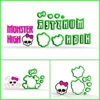 Cortador Kit Monster High 3 Modelos Modulares Tamanho 6 Cm - 1