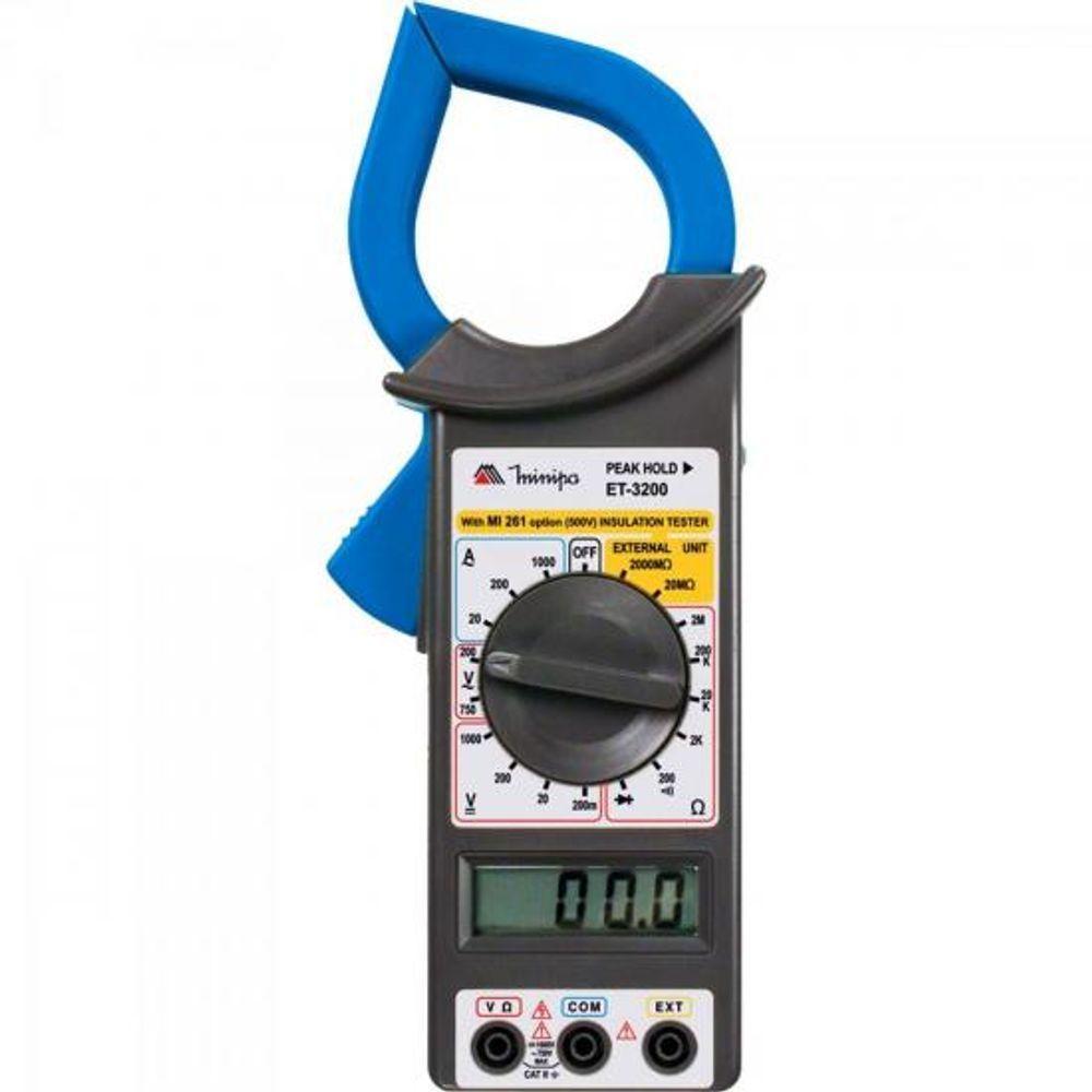 Alicate Amperimetro Digital Et-3200 Azul/Preto Minipa - 1