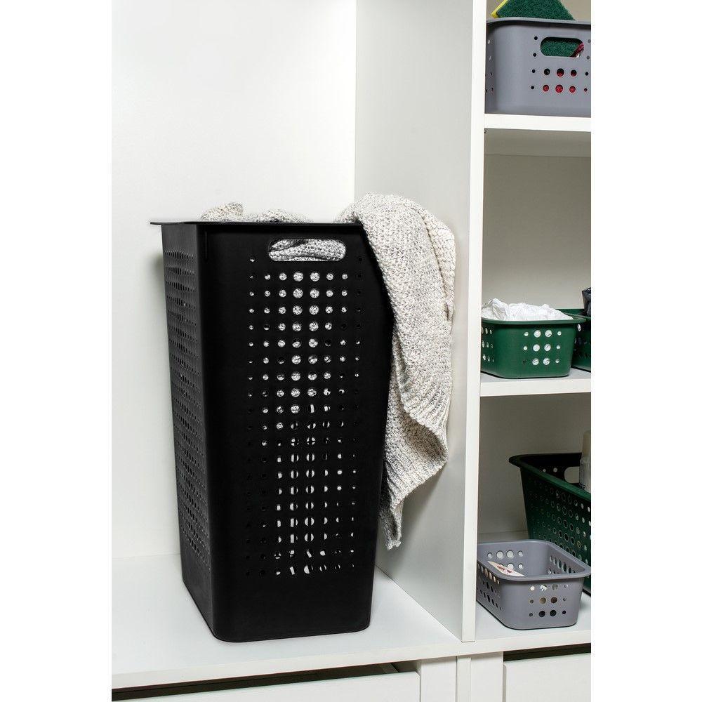 Cesto De Roupa Preto 47 L Com Tampa 41 X 31 X 55 Cm - 4
