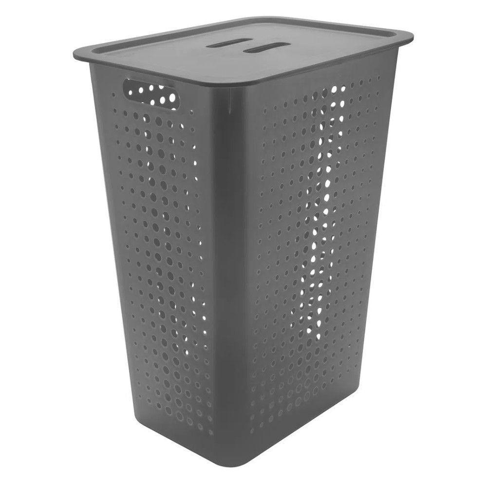 Cesto De Roupa Chumbo 47 L Com Tampa 41 X 31 X 55 Cm - 2