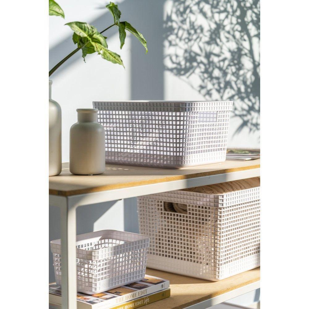 Cesto De Roupa Grid Bege 49 L Com Tampa 38 X 28 X 55,2 Cm - 4