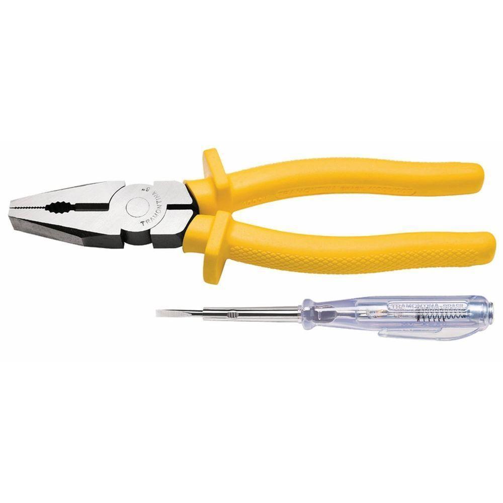 Kit Alicate 8" 1.000v E Ch. Teste 1/8x3" Tramontina - 2