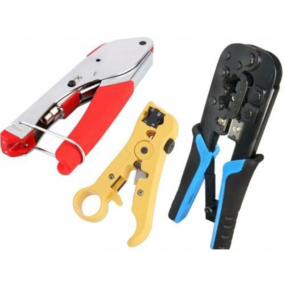 Kit Alicate Compressão e Alicate Grimpar Rj45 Rj11 Decapador - 1