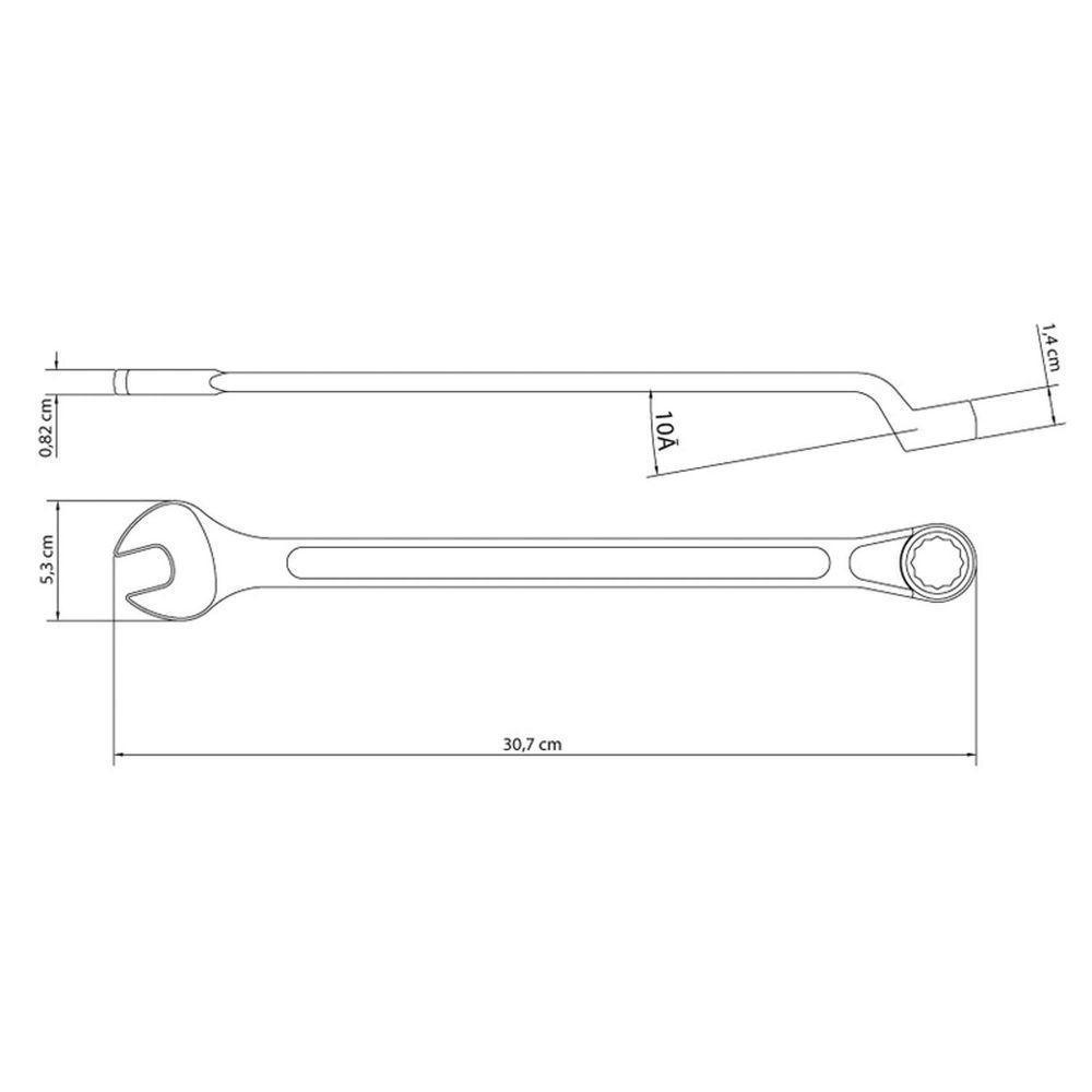 Chave Combinada 24 Mm Com Pescoço Tramontina Com Corpo Forjado Em Aço Especial Cromado Tramontina - 4