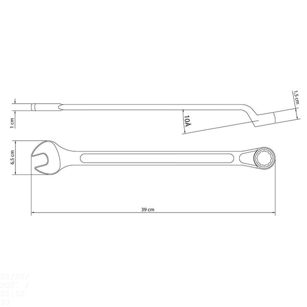 Chave Combinada 30 Mm Com Pescoço Tramontina Com Corpo Forjado Em Aço Especial Cromado Tramontina - 7