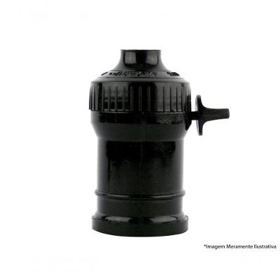Soquete Pendente C/Chave Termoplast Preto 43.05T C/10Pcs