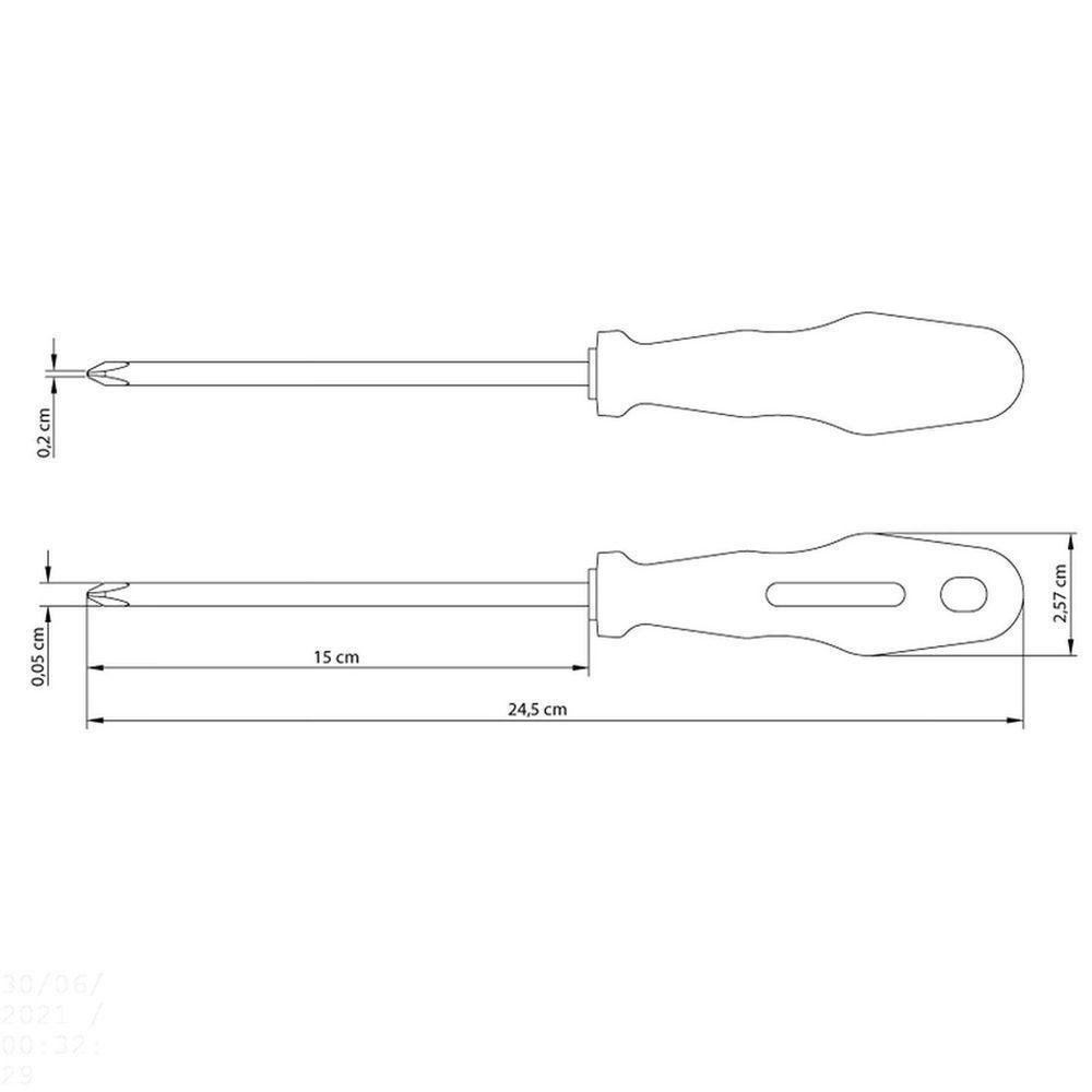 Chave De Fenda Tramontina Yellow Com Ponta Cruzada 3/16x6" Tramontina - 9