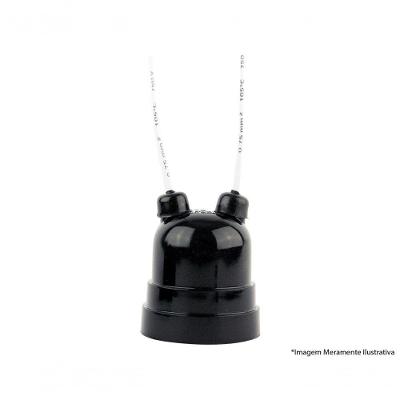 Soquete Pendente C/Rabicho Termoplast Preto 43.0It C/10Pcs