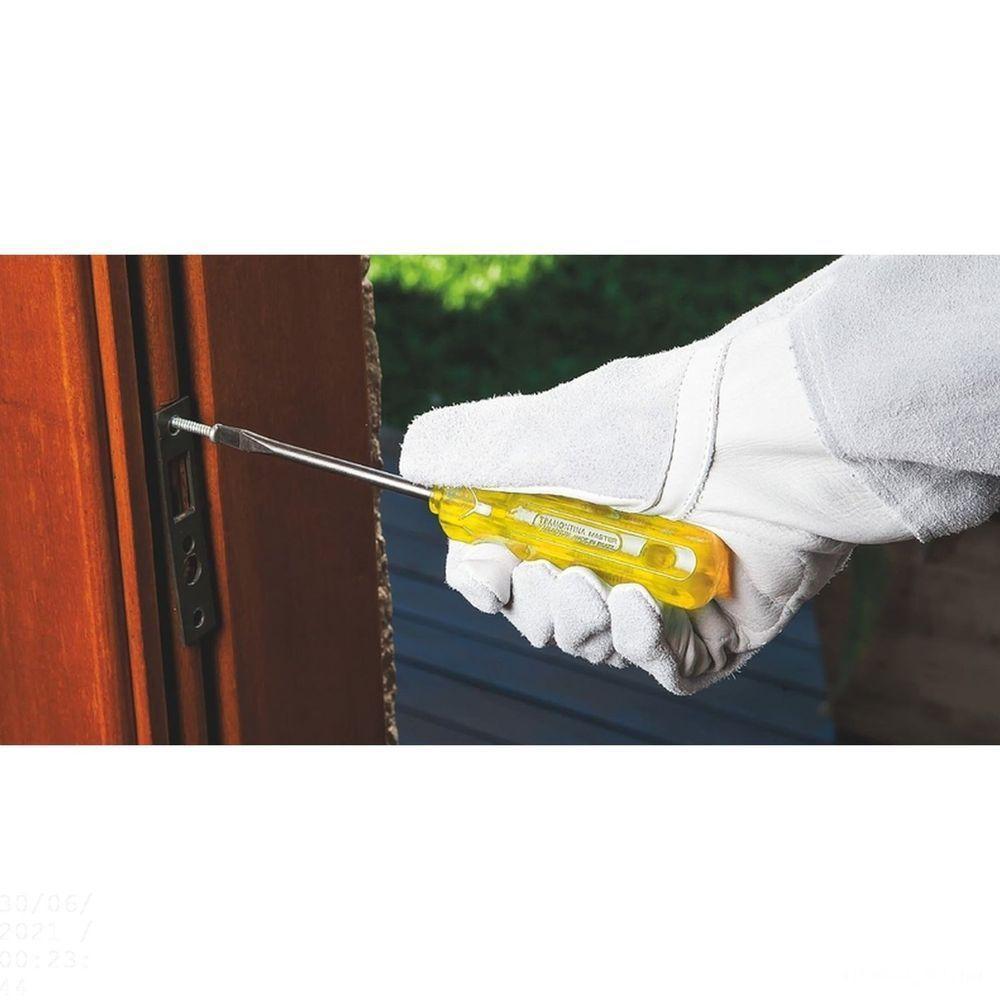 Chave De Fenda Tramontina Masterplus Com Ponta Chata 3/16x5" Em Aço Cromo Vanádio Tramontina - 1