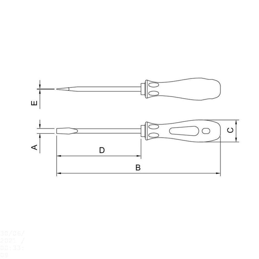 Chave De Fenda Ponta Chata Em Aço Cromo Vanádio 5x100 Mm (3/16x4") Tramontina Pro Tramontina - 7