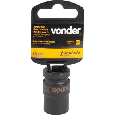 Soquete Sextavado De Impacto Enc 1/2" 15Mm Aço Cromo Vonder