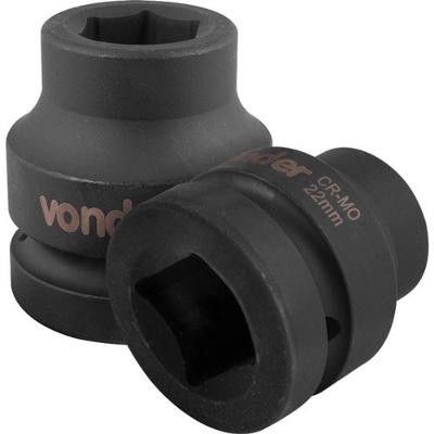 Soquete Sextavado Impacto Encaixe 1" 22mm Aço Cromo Vonder
