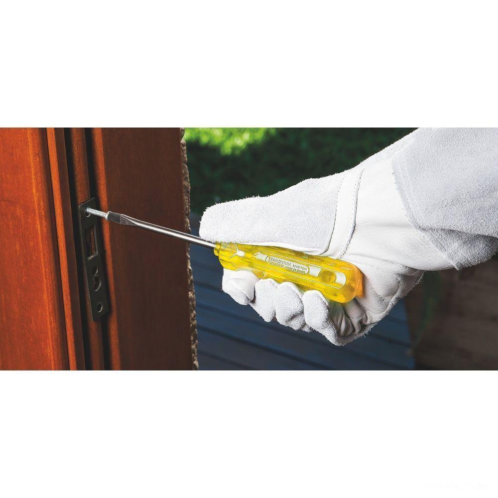 Chave De Fenda Tramontina Masterplus Com Ponta Chata 1/4x4" Em Aço Cromo Vanádio Tramontina - 3