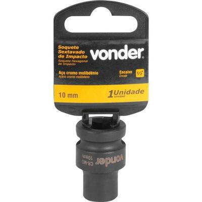Soquete Sextavado De Impacto Enc 1/2" 10Mm Aço Cromo Vonder