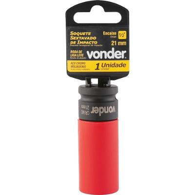 Soquete Sextavado Impacto Encaixe 1/2" 21Mm Vonder