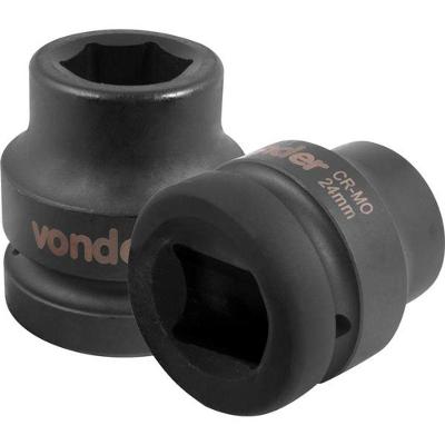 Soquete Sextavado Impacto Encaixe 1" 24mm Aço Cromo Vonder