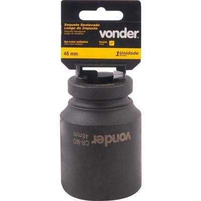 Soquete Sextavado Impacto Longo Enc 1" 46mm Aço Cromo Vonder